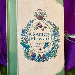 Country Flowers Photograph Album - Green and Beige Victorian